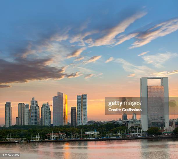 argentina buenos aires puerto madero at dawn - buenos aires port stock pictures, royalty-free photos & images