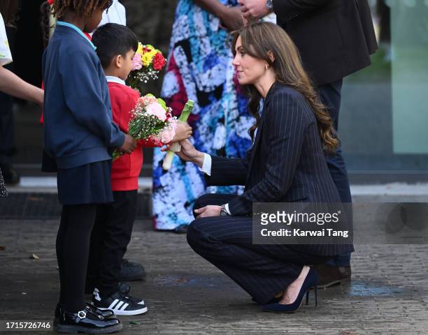 Catherine, Princess of Wales visits the Grange Pavilion as they celebrate the beginning of Black History Month on October 03, 2023 in Cardiff, Wales....