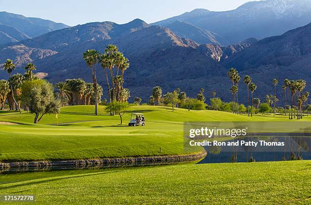 golf course in palm springs, california (p) - golfbana bildbanksfoton och bilder