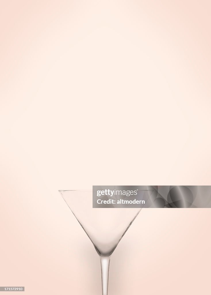 Illusion of a martini glass blending into the background