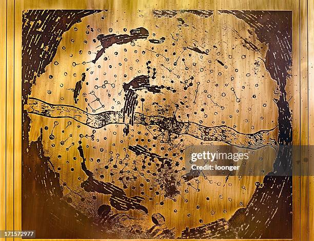 antigo mapa astronómica, pequim, china - circa 6th century imagens e fotografias de stock