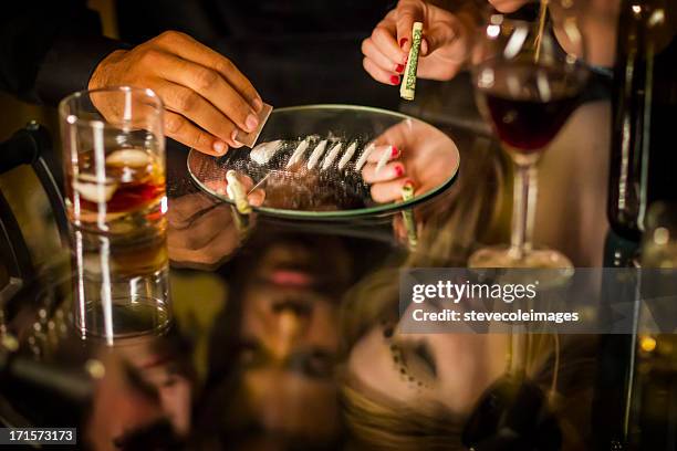 cocaine party - drug abuse stock pictures, royalty-free photos & images