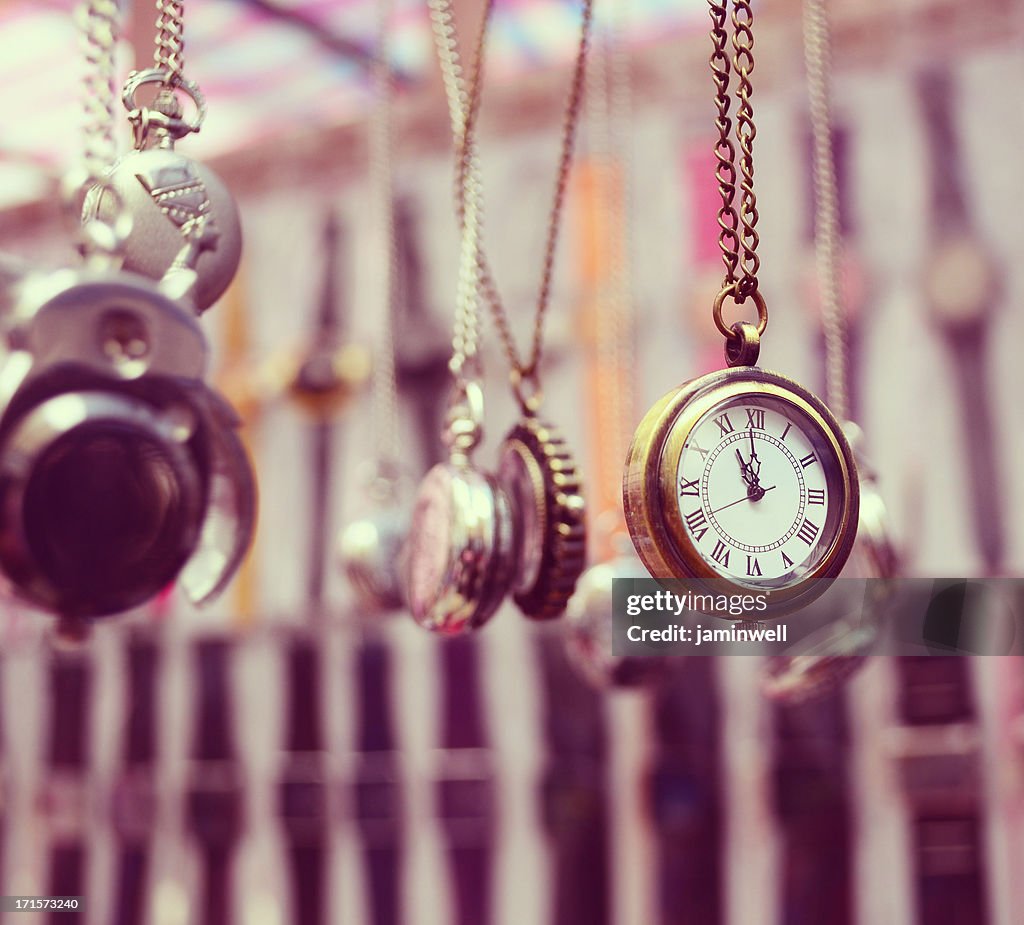 Pocket watches hanging on chain