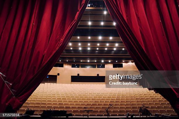 concert hall with curtain - concert tickets stock pictures, royalty-free photos & images