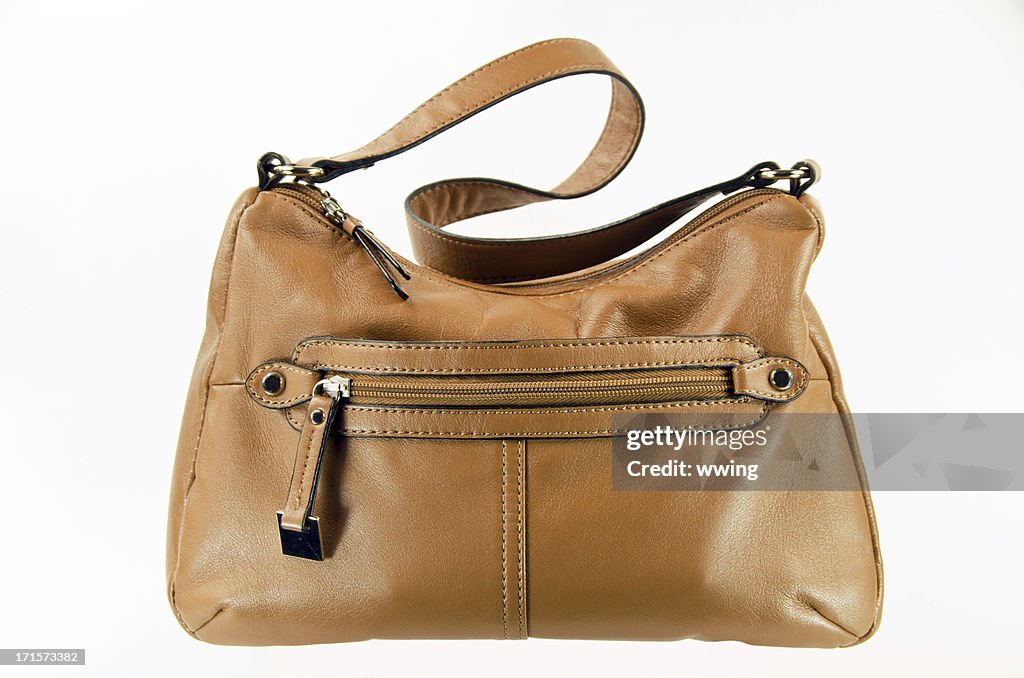 Brown Purse on White