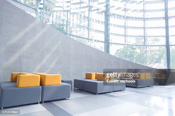 modern office lobby - building lobby stock pictures, royalty-free photos & images
