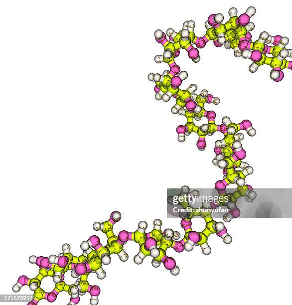 drugmodel: starch - koolhydraat biomolecuul stockfoto's en -beelden