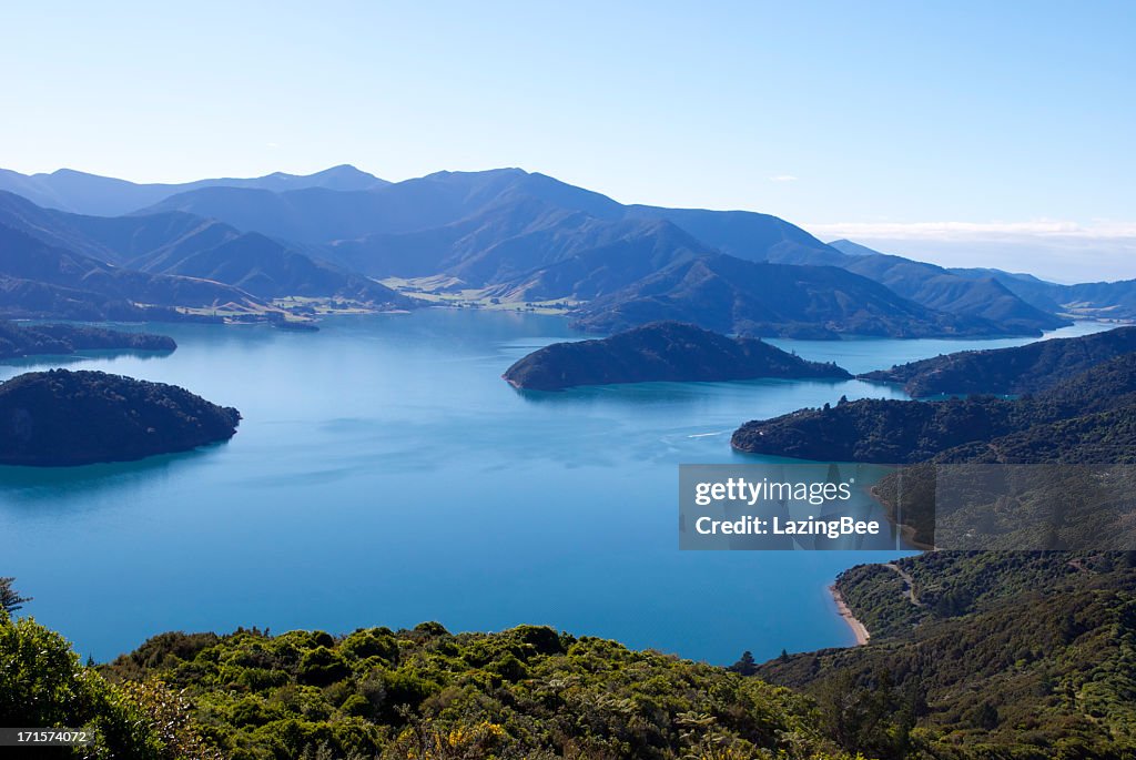 Fjord Kenepuru Sound, Marlborough Sounds, Neuseeland