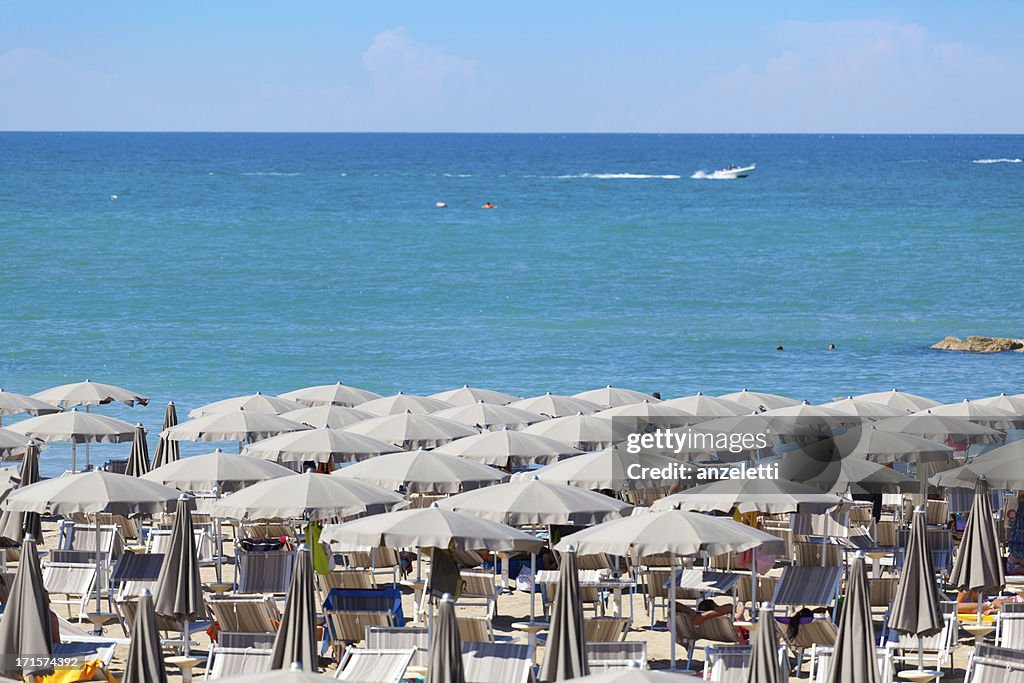 Typical Beach at the Riviera Romagnola