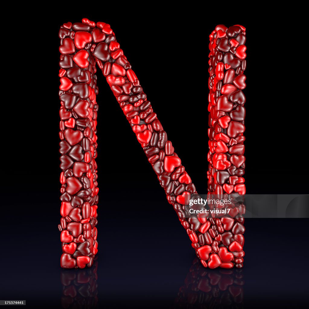 Heart Letter N