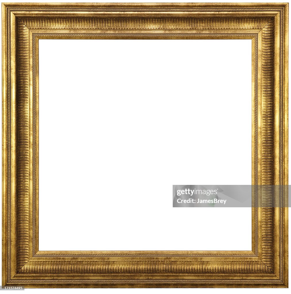 Classic Gold Picture Frame With Clipping Path