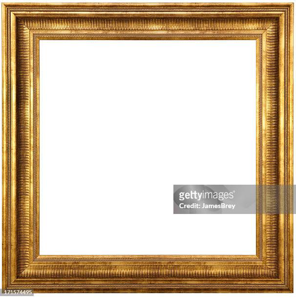classic gold picture frame with clipping path - art antique stock pictures, royalty-free photos & images