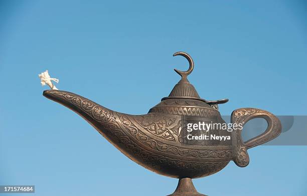 aladdin lamp - genies lamp stock pictures, royalty-free photos & images
