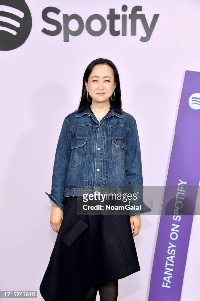Min Jin Lee attends The Future of Audiobooks Event with Spotify 2023 on October 03, 2023 in New York City.