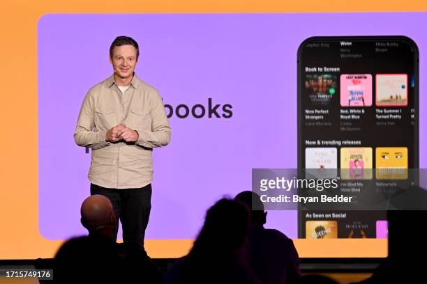 David Kaefer, VP, Business Affairs, Spotify, at The Future of Audiobooks Event with Spotify 2023 on October 03, 2023 in New York City.