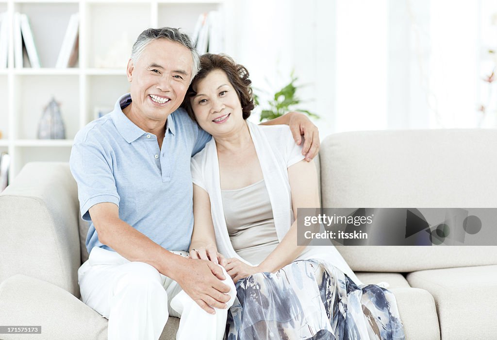 Two senior asian people