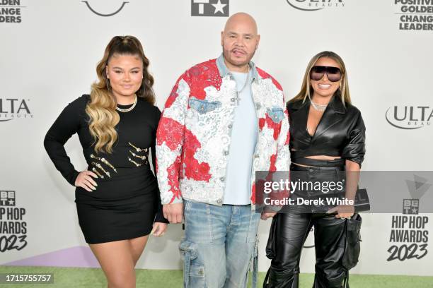 Azariah Cartagena, Fat Joe and Lorena Cartagena attend the BET Hip Hop Awards 2023 at Cobb Energy Performing Arts Center on October 03, 2023 in...