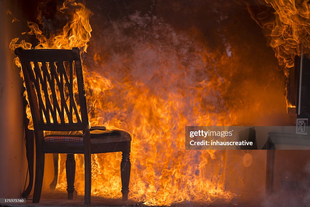 Living Room On Fire