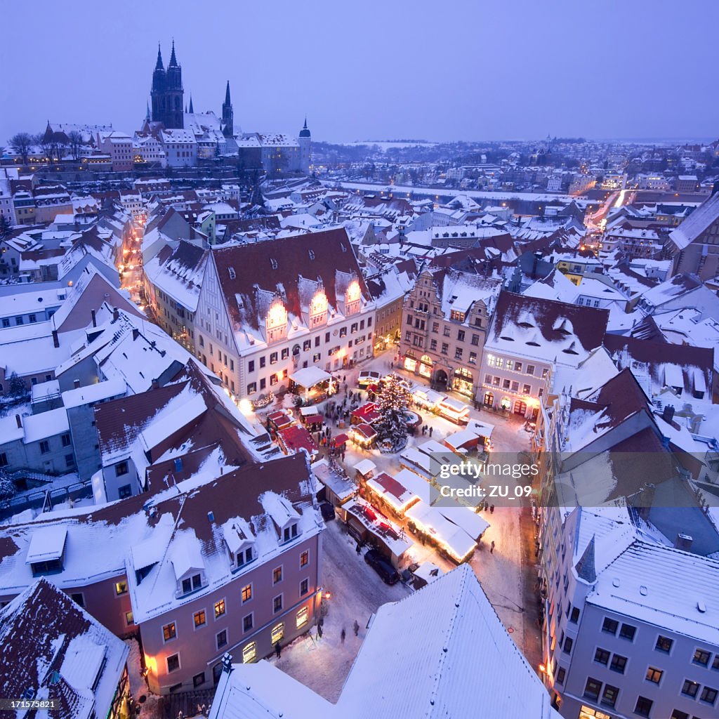 Deutschen Weihnachtsmarkt in Meissen, in der Nähe von Dresden