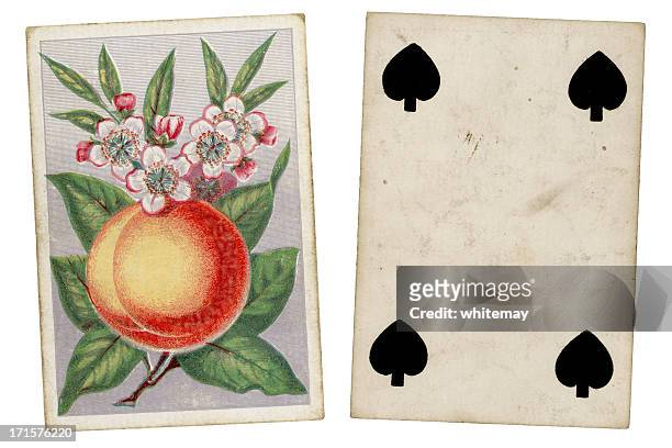 victorian spielkarte mit four of clubs - viktorianischer stil stock-grafiken, -clipart, -cartoons und -symbole