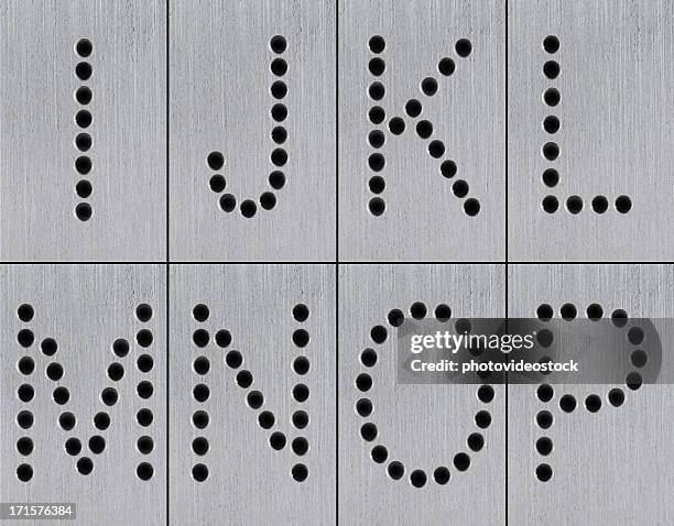 xxxl iron holes alphabet - ps arts stock pictures, royalty-free photos & images