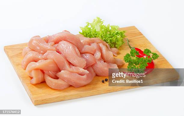 striped raw chicken meat - chicken strip stock pictures, royalty-free photos & images