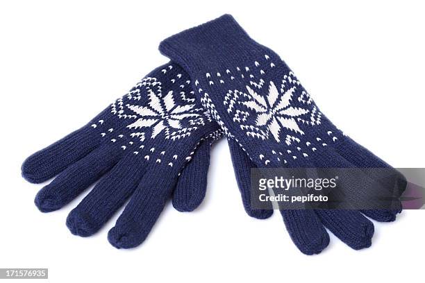 winter gloves - blue glove stock pictures, royalty-free photos & images