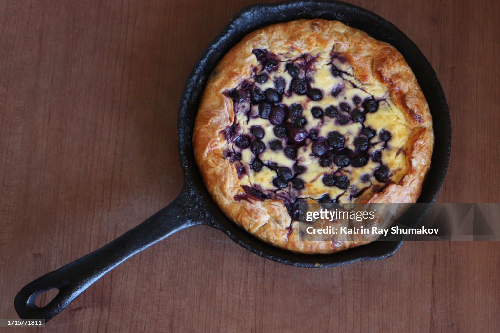 Homemade Blueberry Pie With Cream Cheese
