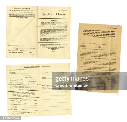 British National Service discharge documents, 1957