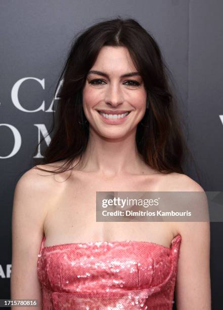 Anne Hathaway attends the "She Came To Me" New York Screening at Metrograph on October 03, 2023 in New York City.