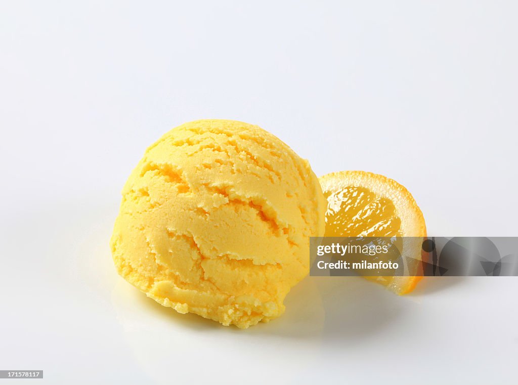 Scoop of lemon icecream