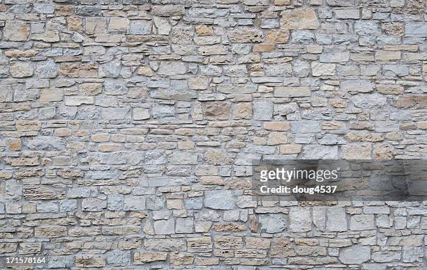 wide shot of a plain limestone wall - kalksteen stockfoto's en -beelden