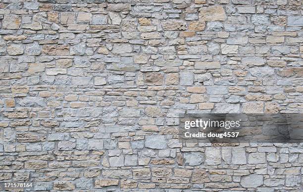 wide shot of a plain limestone wall - limestone stock pictures, royalty-free photos & images