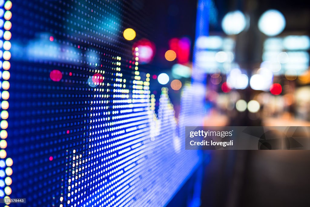 Digital stock market chart display