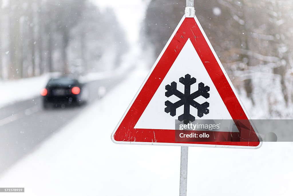 Traffic sign - Snow ahead