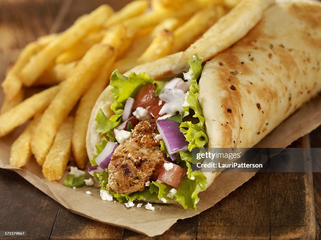 Cerdo Souvlaki envoltura