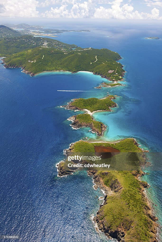 Aerial shot of West End, St. Thomas, US Virgin Islands