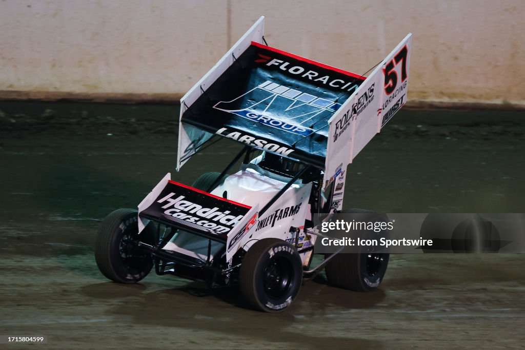 Kyle Larson High Limit Racing Driver Kyle Larson races during a High Limit Series race on October ...