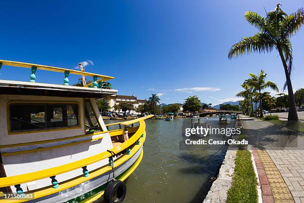 boats at paraty - parati stock pictures, royalty-free photos & images