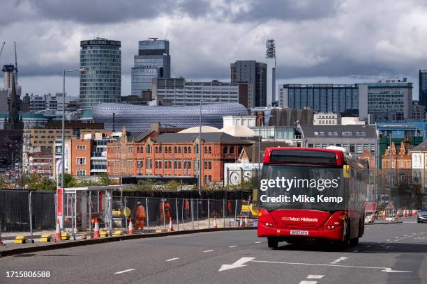 View looking towards Birmingham city centre as financial problems continue for Birmingham City Council and the government announces that...