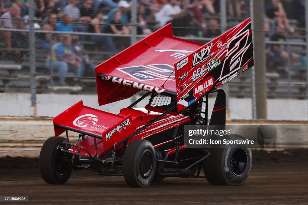 Seth Henry Racing Cap Henry races during a High Limit Series race on October 3, 2023 at ...
