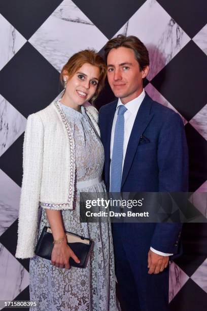 Princess Beatrice of York and Edoardo Mapelli Mozzi attend the Art Of Wishes Gala 2023 at The OWO Raffles Hotel on October 9, 2023 in London, England.