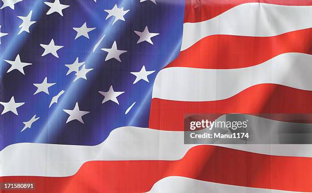 bandeira americana estrelas e riscas - waving imagens e fotografias de stock