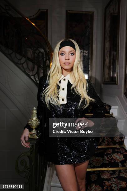 Sydney Sweeney attends the Miu Miu Dinner Party at Laurent as part of the Paris Fashion Week Womenswear S/S 2024 on October 03, 2023 in Paris, France.