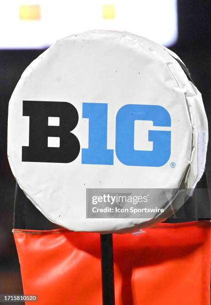 Down marker with the Big Ten Conference logo on the top as seen during a college football game between the Nebraska Cornhuskers and the Illinois...