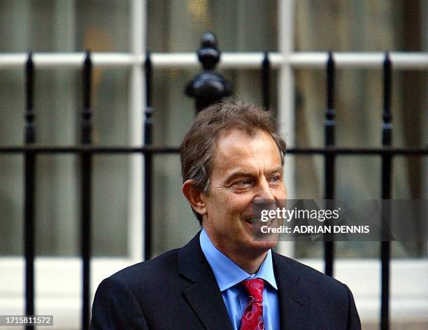 Prime Minister Tony Blair Leaves Downing Street To Face Questions In