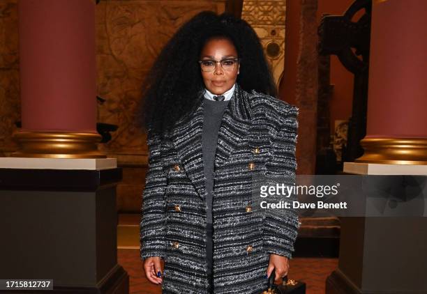 Janet Jackson attends Thom Browne's 20th Anniversary celebration with Phaidon at the Victoria and Albert Museum on October 9, 2023 in London, England.