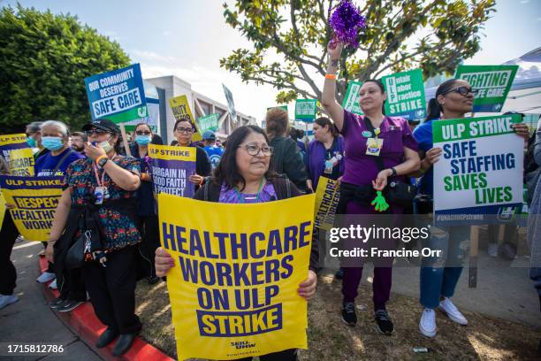 Lynwood, CA Hundreds of medical personnel at St. Francis Medical Center in Lynwood walk out on Thursday, Sept. 28, 2023. Today is the start of a...