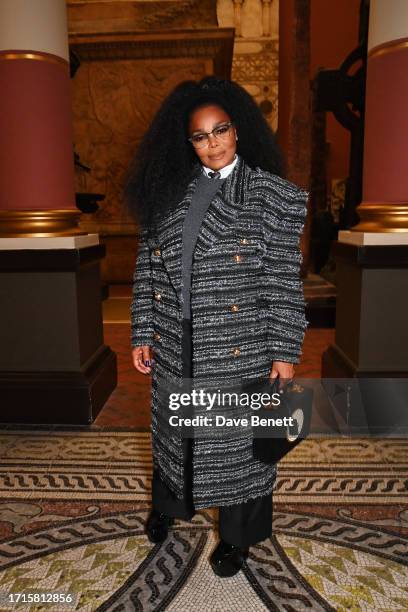 Janet Jackson attends Thom Browne's 20th Anniversary celebration with Phaidon at the Victoria and Albert Museum on October 9, 2023 in London, England.