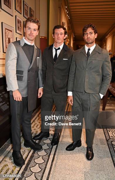 Will Poulter, Callum Turner and Andrew Georgiades attend Thom Browne's 20th Anniversary celebration with Phaidon at the Victoria and Albert Museum on...